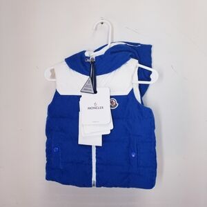 Moncler Kids Blue and White Puffer Vest